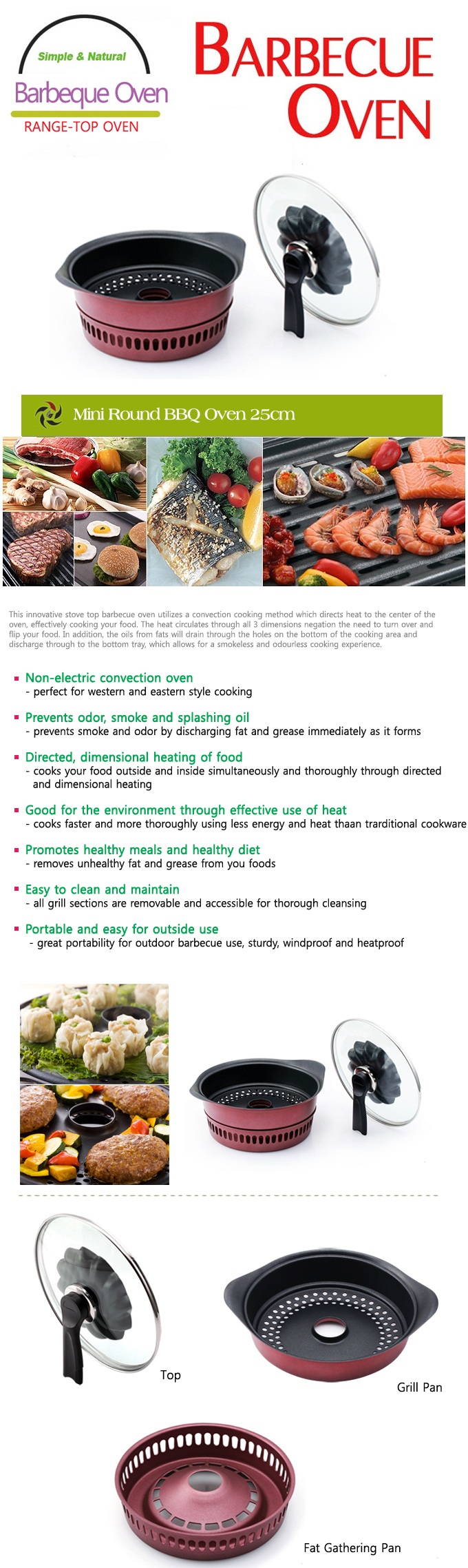 Joycook Stove Top Barbecue Oven 25cm eBay